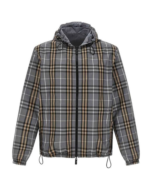 Burberry Gray Newport' Reversible Jacket for men