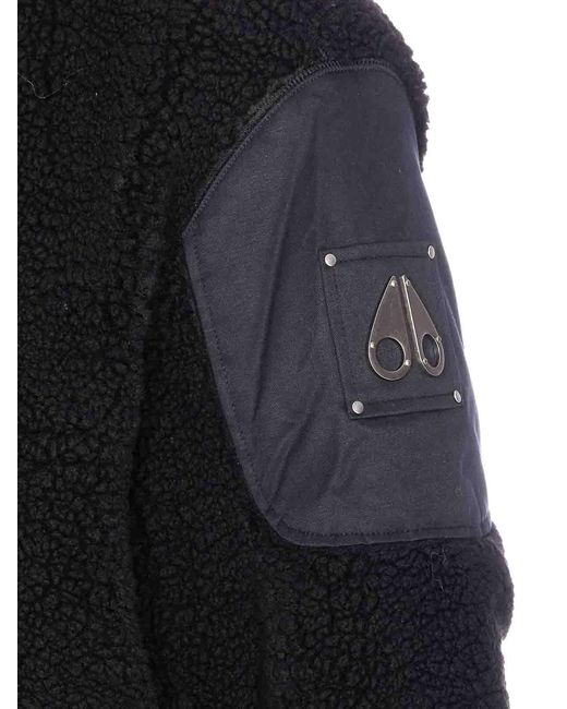 Moose Knuckles Black Down Jacket Frontal Zip Closure for men