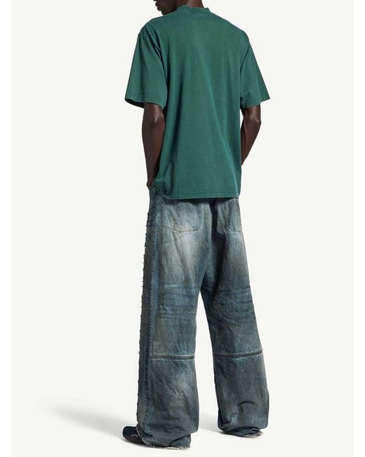 Balenciaga Green Laurel Medium Fit Jersey Classic T-Shirt for men