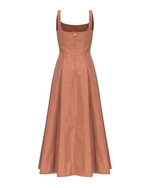 Pinko Brown Square Neckline Dress