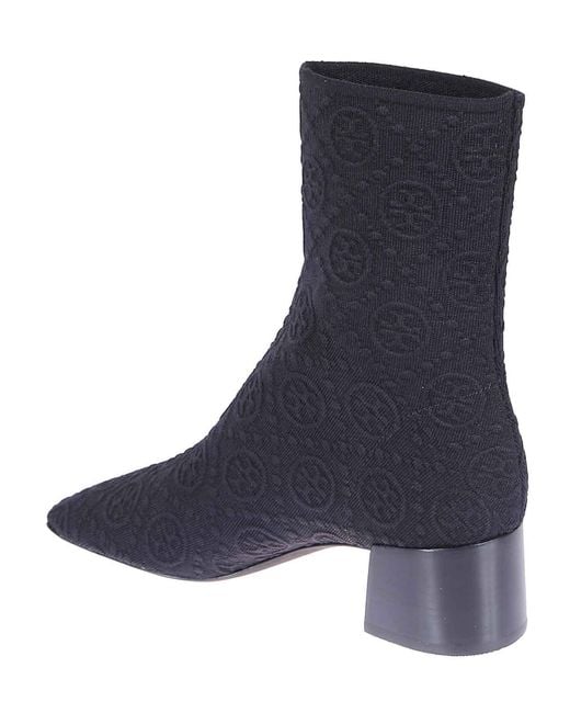 Tory Burch Blue Stretch Ankle Boot