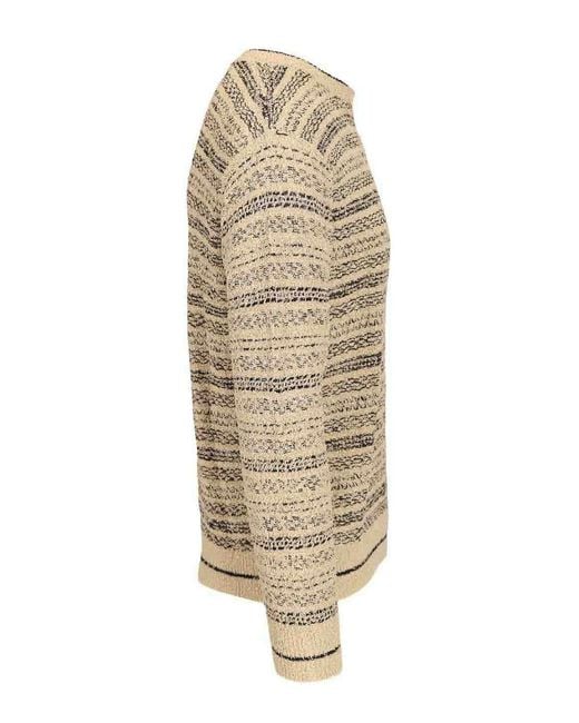 Emporio Armani Multicolor Triped Crewneck Cotton-Blend Jumper for men