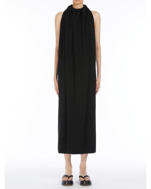 Sportmax Black Long Viscose Dress