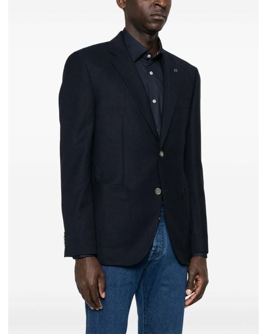 Boss Blue Single-Breasted Blazer for men