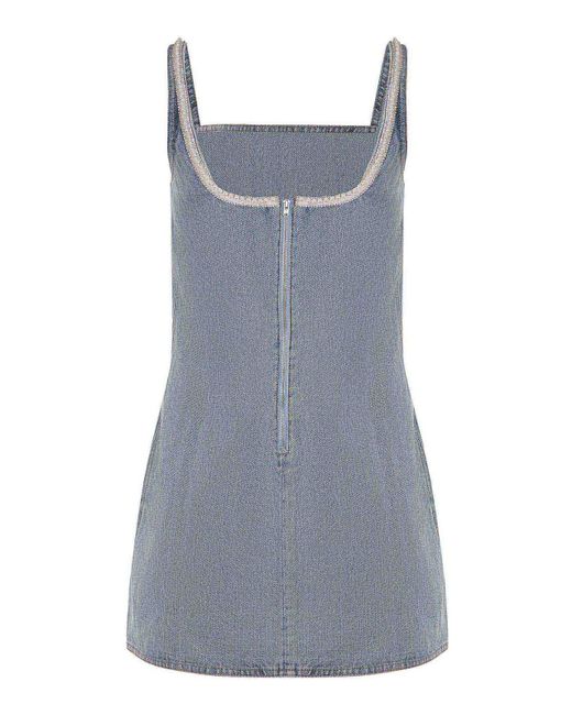 Self-Portrait Gray Dress Made Of Denim