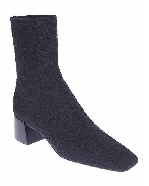 Tory Burch Blue Stretch Ankle Boot
