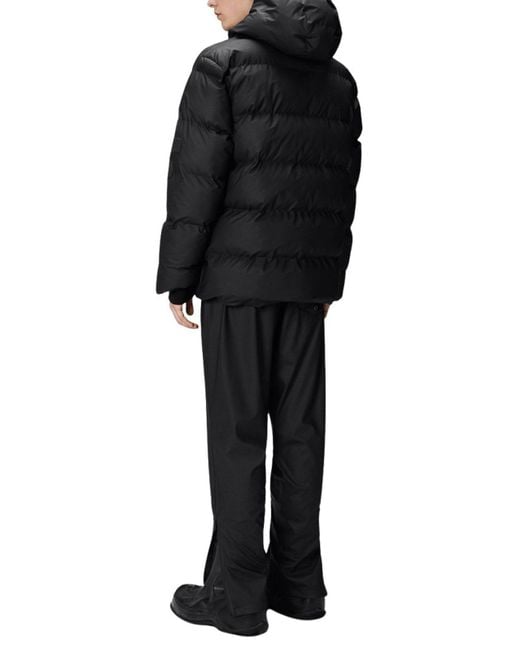 Rains Black Alta Puffer Jacket