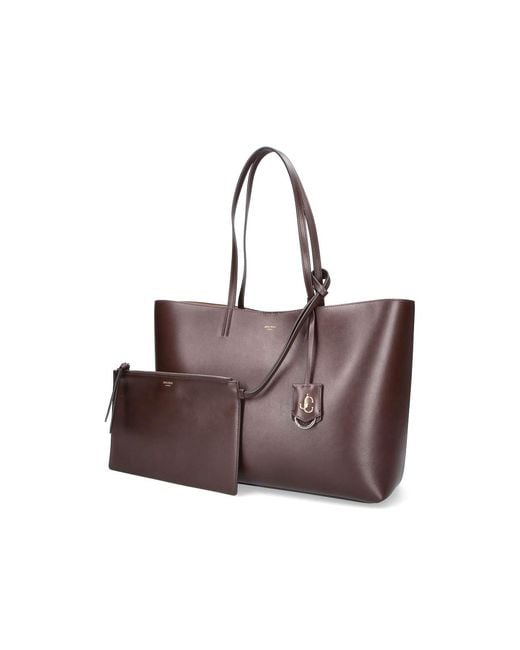 Jimmy Choo Brown Nine2Five East-West Tote Bag