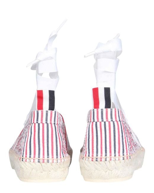 Thom Browne Pink Seersucker Cotton Espadrilless