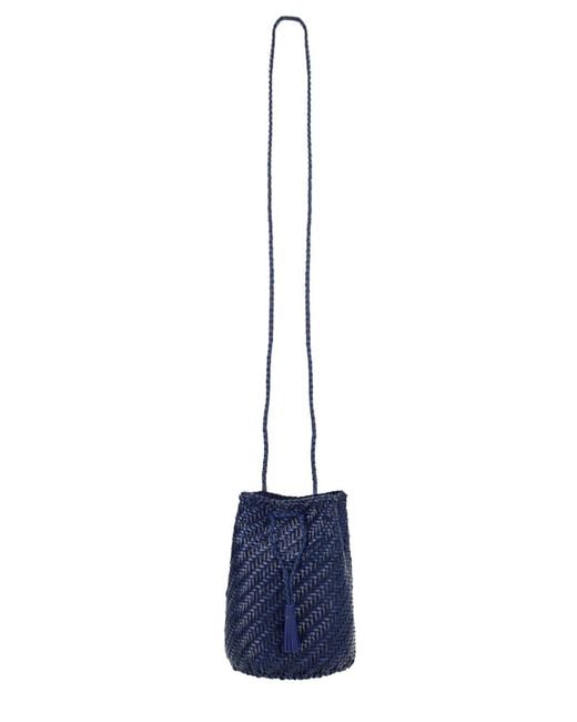 Dragon Diffusion Blue Pompom Double Jump Tan Bag