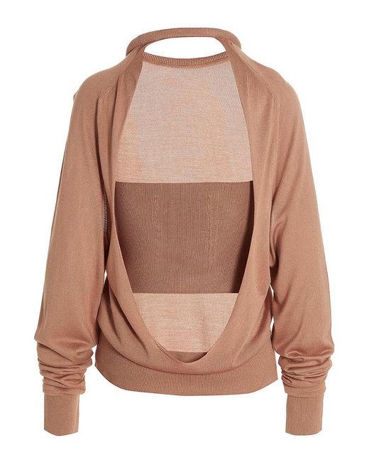 Ramael Brown Cut Out Insert Top Sweater