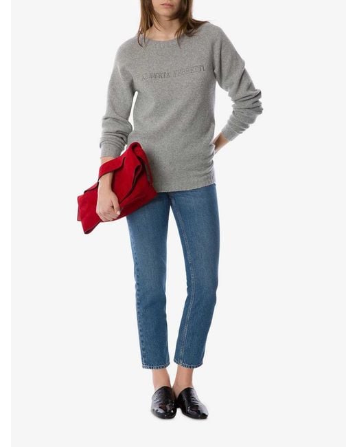 Alberta Ferretti Gray Sweater