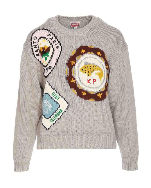 KENZO Travel Sweater in Grey Lyst UK