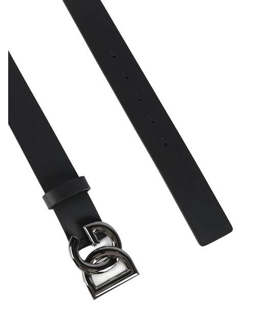 Dolce & Gabbana Black Logoed Bukle Belt for men