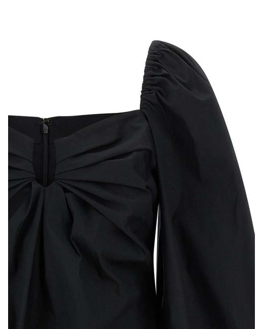 Carolina Herrera Black Puff' Sleeve Top