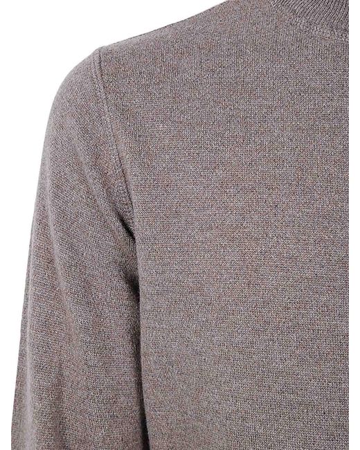 FILIPPO DE LAURENTIIS Gray Cashmere Wool Round Neck Sweatshirt for men