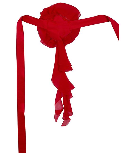 Blugirl Blumarine Red Satin Dress With Rouges