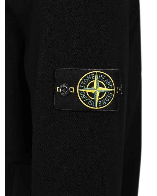 Stone Island Black Crew Neck Sweater for men