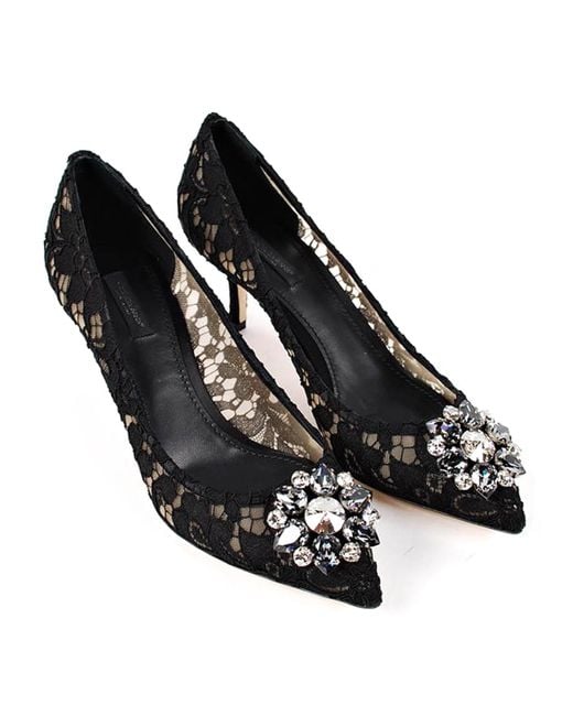 Dolce & Gabbana Black Lace Bellucci Court Shoes