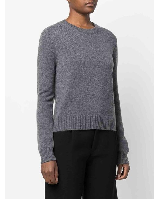 Lisa Yang Gray Mable Cashmere Crewneck Sweater
