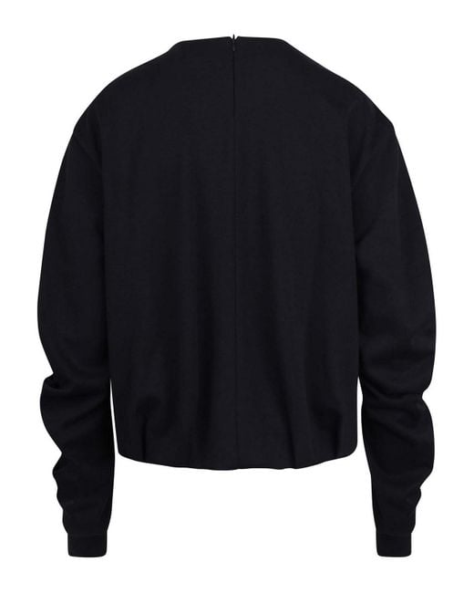 Moncler Blue Sweatshirt Plissettati And Snort Sleeves
