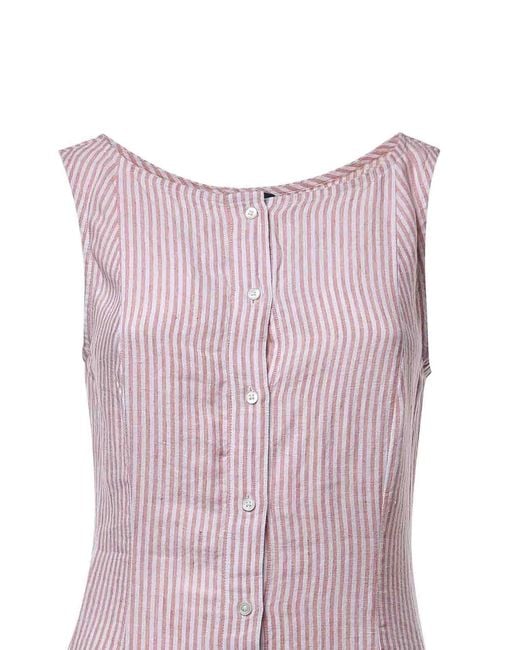 Polo Ralph Lauren Purple Striped Linen Dress