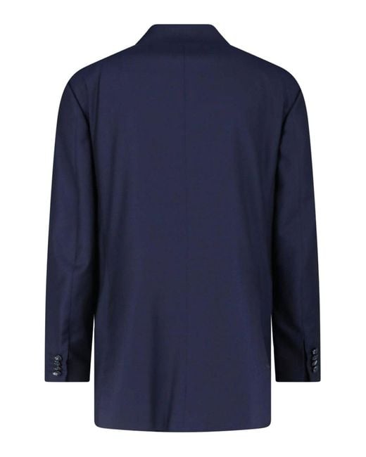 Kiton Blue Double-Breasted Wool Suit for men