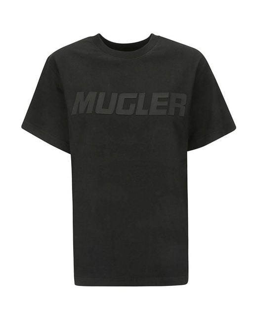 Mugler Black T-shirt With Logo