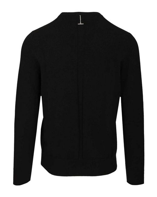 McQueen Black Crew Neck Wool Sweater for men