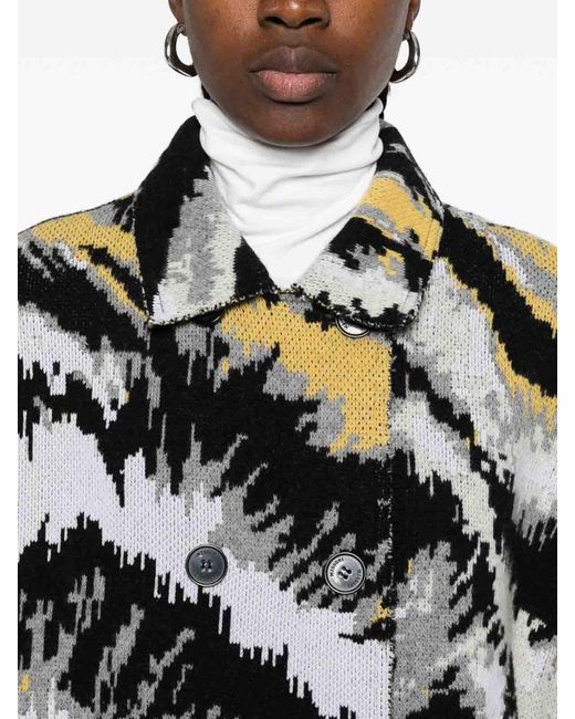 Missoni Black Wool Caban Coat