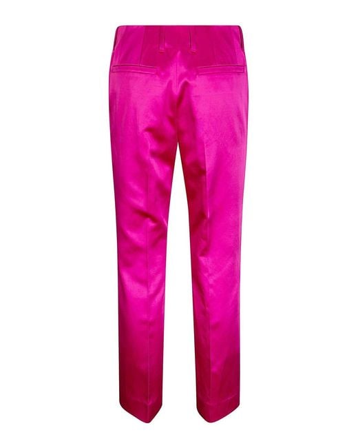 Dries Van Noten Pink Cropped Flared Pants
