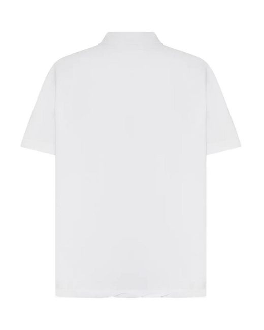 Balenciaga White Cotton Pique Polo Shirt With Sport Icon Logo for men