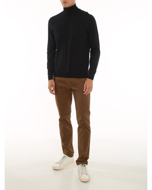 Drumohr Black 140's Merino Superfine Wool Top for men
