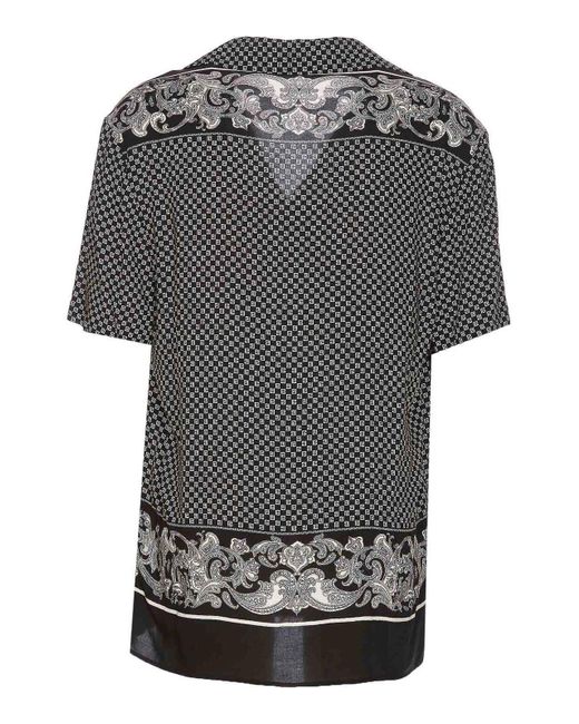 Balmain Black Mini Monogram Pijama Shirt for men