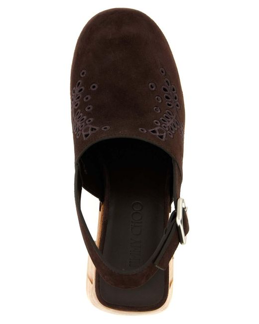 Jimmy Choo Brown Alida Round Toe Pumps