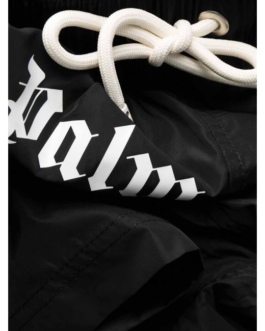 Palm Angels Black Logo Swim Shorts for men