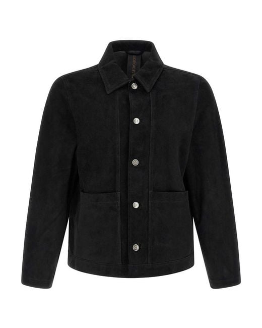 Giorgio Brato Black Fiore Suede Jacket for men