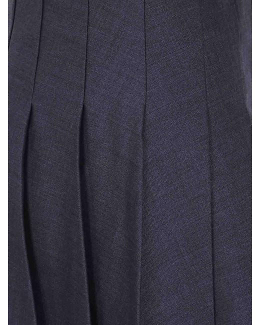 Self-Portrait Blue Pleated Mini Skirt