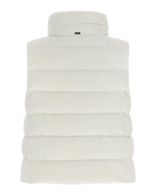Herno White Technical Satin Vest
