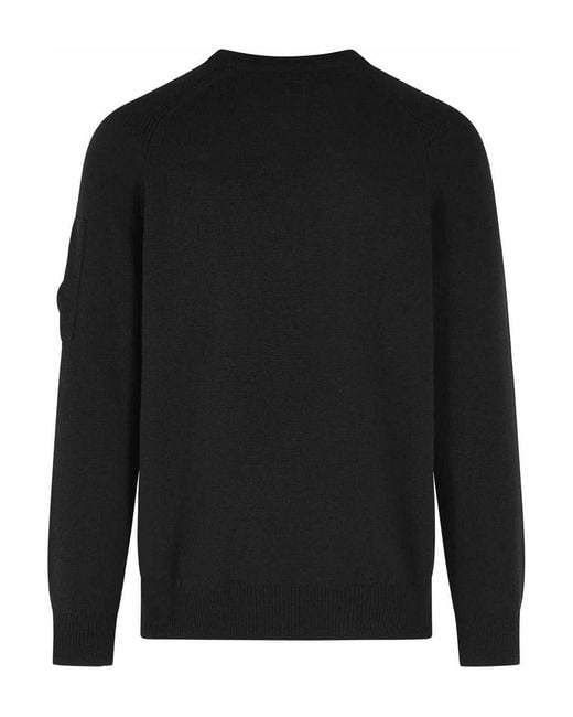 C P Company Black Wool Blend Sweater for men