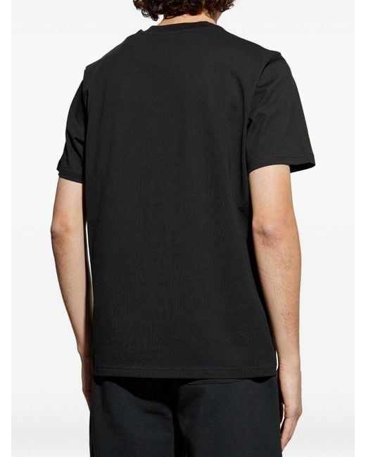 Moncler Black Cotton T-Shirt With Logo for men