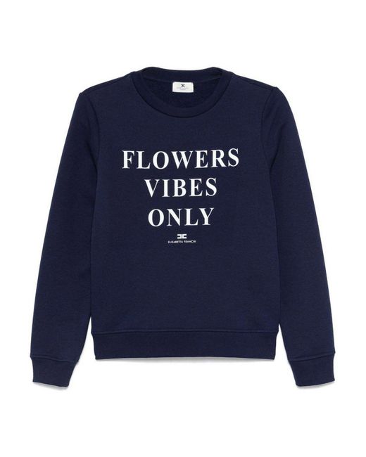 Elisabetta Franchi Blue Sweatshirt
