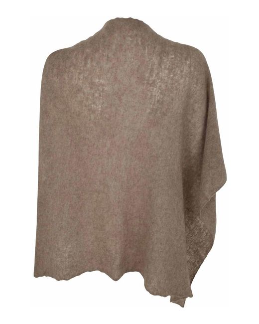 Mirror In The Sky Brown Open Knitted Poncho Melange