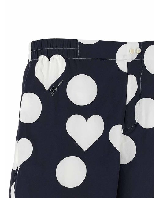 Jacquemus Blue Cotton Bermuda Shorts for men