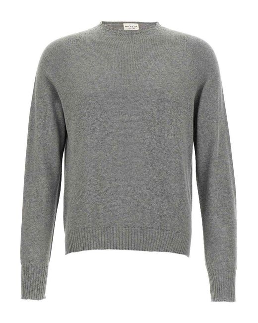 Ma'ry'ya Gray Cashmere Cotton Sweater for men