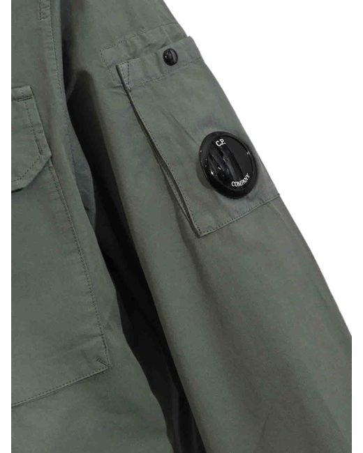C P Company Green Cotton Overshirt for men