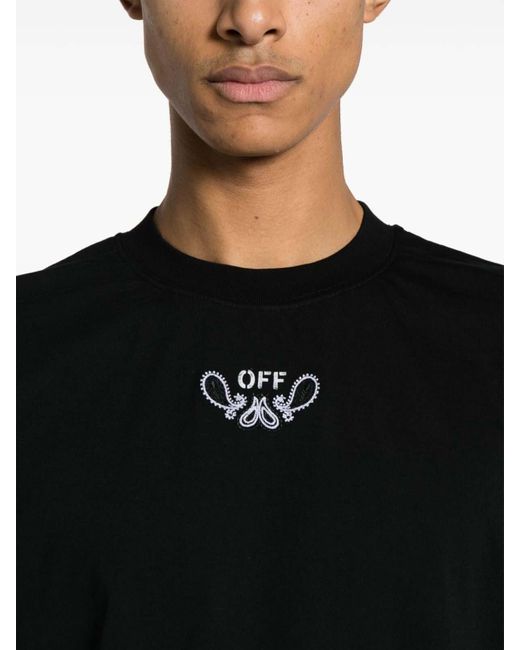 Off-White c/o Virgil Abloh Black Bandana Arrow Skate Cotton T-shirt for men