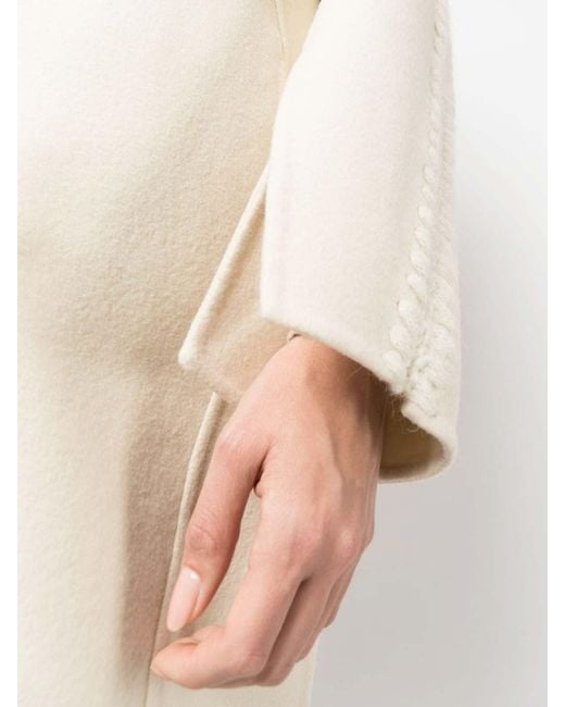 Ermanno Scervino Natural Notched-Lapels Wool Coat