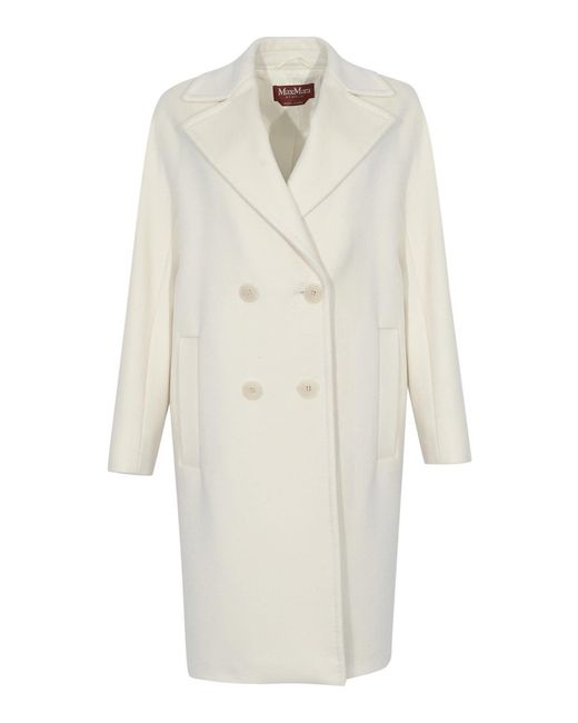 Max Mara White Agenda Oversized Wool Coat