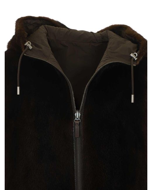 Yves Salomon Black Reversible Vison Jacket
